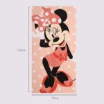 Beach Towel Minnie Mouse 70 x 140 cm Coral - Image 2