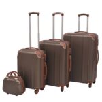 Vidaxl hard-sided trolley suitcase set, brown, 4-piece