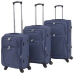 Vidaxl trolley set navy blue 3-piece