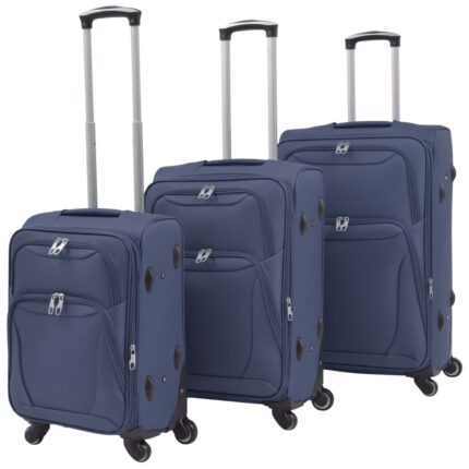 Vidaxl trolley set navy blue 3-piece