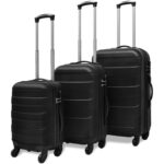 Vidaxl 3-Piece Hard Luggage Set 45.5 55 66 cm Black