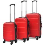 Vidaxl 3-Piece Hard Luggage Set 45.5 55 66 cm Red