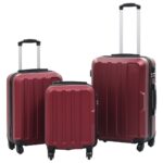 Vidaxl 3-piece hard suitcase set ABS wine red