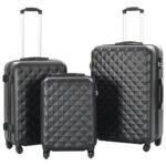 Vidaxl 3-piece hard suitcase set ABS black