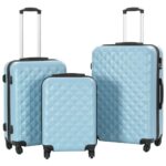 Vidaxl 3-piece hard suitcase set abs blue