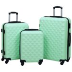 Vidaxl 3-piece hard suitcase set abs mint color