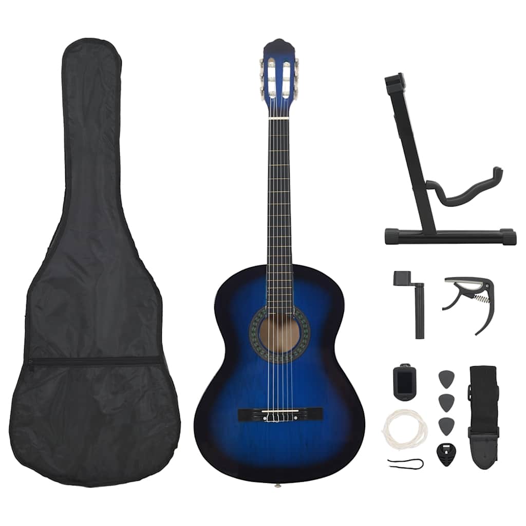 8719883885254_a_en_hd_1.jpg Vidaxl 12-Piece Classical Guitar Set Beginner 4 4 39 Blue - Image 1