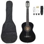 Vidaxl 8-Piece Classical Guitar Set for Beginners 1 2 34 Black