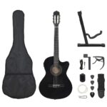 Vidaxl 12-piece guitar set with equalizer and 6 strings western black