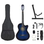 Vidaxl 12-piece guitar set with equalizer and 6 strings western blue