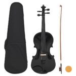 Vidaxl violin set with bow and chin rest 4 4 black
