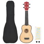 Vidaxl ukulele set with bag for children soprano 21'' light wood color