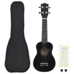 Vidaxl ukulele set with bag for children soprano 21'' black