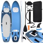 Vidaxl inflatable stand up paddleboard set 330x76x10 cm sea blue