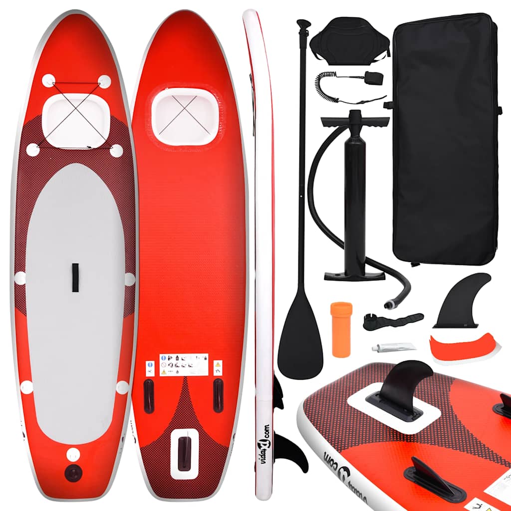 8720286652190_a_en_hd_1.jpg Vidaxl Inflatable Stand Up Paddleboard Set 360x81x10 cm Red - Image 1