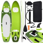 Vidaxl inflatable stand up paddleboard set 360x81x10 cm green