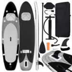 Vidaxl Inflatable Stand Up Paddleboard Set 360x81x10 cm Black