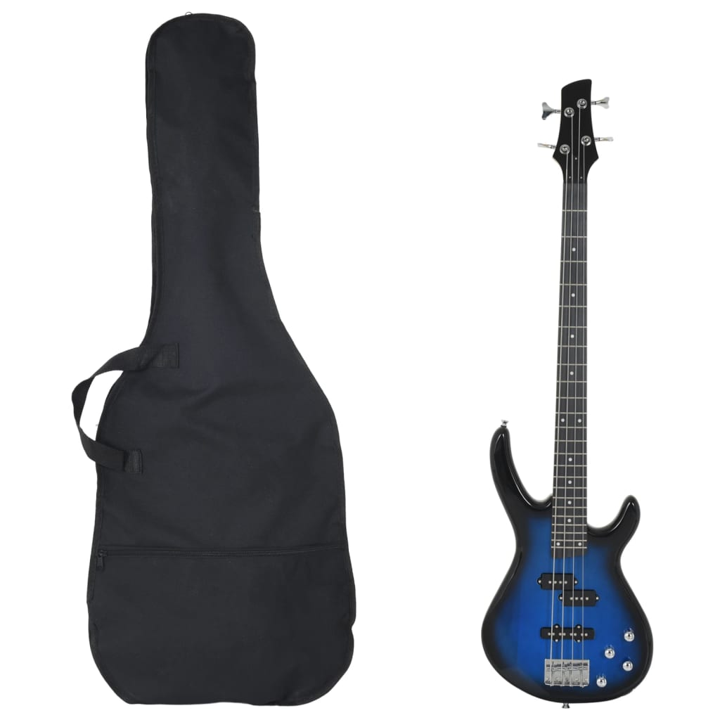 8721012106734_a_en_hd_1_7135a886-7258-4c8b-b54b-44490d80b90e.jpg Vidaxl Electric Bass Guitar for Beginners with Bag 4 4 46 Blue Black - Image 1