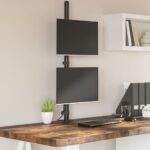 Vidaxl Monitor Stand Double VESA 75 100 mm Steel Black