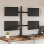 Vidaxl monitor mount vesa 75 100 mm black steel