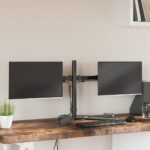 Vidaxl monitor stand double vesa 75 100 mm steel black