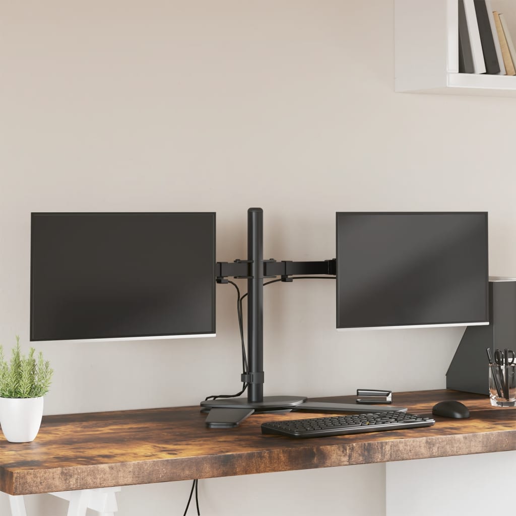 8721012116535_m_en_hd_1.jpg Vidaxl monitor stand double vesa 75 100 mm steel black - Image 1