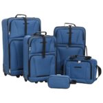 VidaXL 5-piece suitcase set fabric blue