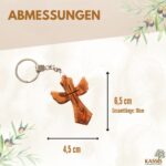 Schlüsselanhänger Kreuz in Engel-Form aus Olivenholz | Schutzengel Glücksbringer als Geschenk zur Taufe, Kommunion & Geburtstag - Image 3