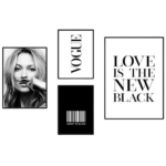 Poster Schwarz Weiß Kate Moss Vogue · Vintage · Wohnkultur| Wohnzimmer | Wandbilder Schlafzimmer | Deko Print ohne Rahmen | Bilder