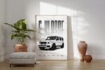 Geländewagen Poster Weiß · Geschenkidee · Luxus SUV Wandbild · Deko Print ohne Rahmen - Image 2