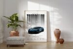 Hypercar Poster Dunkelblau · Geschenkidee · Luxus Sportwagen Wandbild · Deko Print ohne Rahmen - Image 2