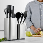 Modern Stainless Steel Knife Holder Set - Image 5