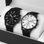 Couple Leather Quartz Watches Set - Image 2