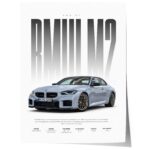 Sportwagen Coupé Poster Hellgrau · Geschenkidee · Performance Auto Wandbild · Deko Print ohne Rahmen - Image 7
