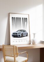 Sportwagen Coupé Poster Hellgrau · Geschenkidee · Performance Auto Wandbild · Deko Print ohne Rahmen - Image 3