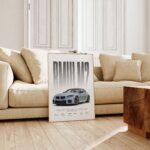 Sportwagen Coupé Poster Hellgrau · Geschenkidee · Performance Auto Wandbild · Deko Print ohne Rahmen - Image 5