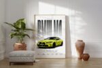 Sportwagen Poster Gelb · Geschenkidee · Performance Coupé Wandbild · Deko Print ohne Rahmen - Image 2