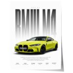 Sportwagen Poster Gelb · Geschenkidee · Performance Coupé Wandbild · Deko Print ohne Rahmen - Image 15