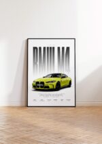 Sportwagen Poster Gelb · Geschenkidee · Performance Coupé Wandbild · Deko Print ohne Rahmen - Image 4