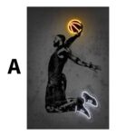 Poster Basketballspieler mit Neon Ball als Deko Print ohne Rahmen - Image 11