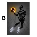 Poster Basketballspieler mit Neon Ball als Deko Print ohne Rahmen - Image 14