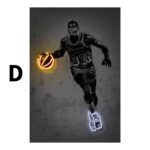 Poster Basketballspieler mit Neon Ball als Deko Print ohne Rahmen - Image 29
