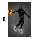 Poster Basketballspieler mit Neon Ball als Deko Print ohne Rahmen - Image 32