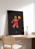 Block Style Basketball Figur Poster · Minimalistische Pop Art Sport Illustration · Moderne Grafik · Print ohne Rahmen - Image 5