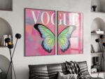 2er  Vogue Schmetterling Poster · 2er  Wandbilder · Ästhetische Butterfly Illustration · Fashion Poster Stil · Moderne Wandkunst · Print ohne Rahmen - Image 2
