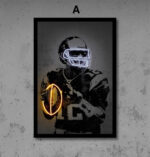 Poster Football Spieler mit Neon leuchtenden Ball und Helm als Deko Print ohne Rahmen - Image 8