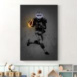 Poster Football Spieler mit Neon leuchtenden Ball und Helm als Deko Print ohne Rahmen - Image 4