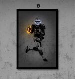 Poster Football Spieler mit Neon leuchtenden Ball und Helm als Deko Print ohne Rahmen - Image 19