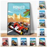Poster Formel 1 Länder Städte Rennstrecke Rennfahrer Rennwagen · Deko Print ohne Rahmen