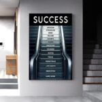 Poster Motivation Erfolg Treppe · Wandbilder Wohnzimmer & Schlafzimmer · Deko Print Bilder · ohne Rahmen
